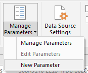 Power Query - Manage Parameters option