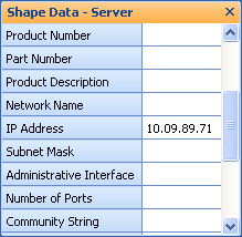 Shape data window with IP address showing.