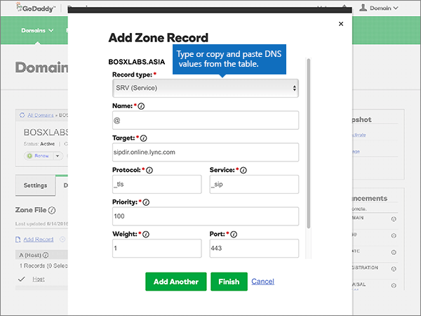 Godaddy как поменять dns