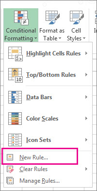 Conditional Formatting button on the Home tab