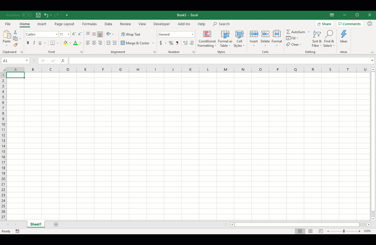 Animated image of Ideas in Excel in action