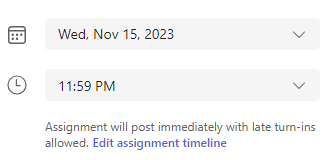 edit assignment timeline