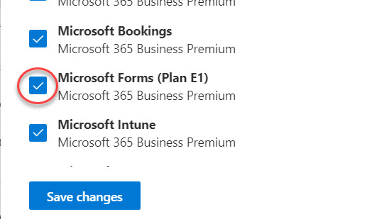 Microsoft Forms toggle