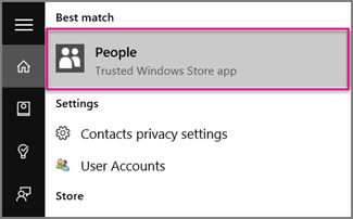 Type People in Windows 10