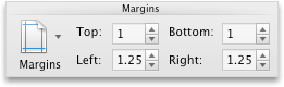 Layout tab, Margins group