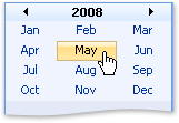 choosing different month in calendar