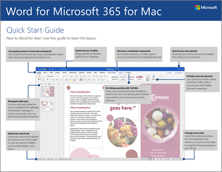 Word 2016 for Mac Quick Start Guide
