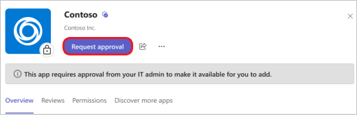 Select Request approval to obtain access from the IT Admin