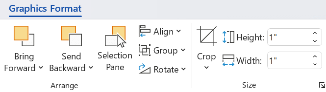 Options on the Graphics Format tab help you customize your images.