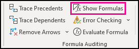 Show Formulas in desktop