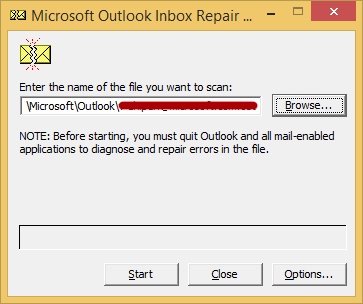 microsoft outlook inbox repair tool 2013