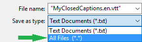 Save the closed-caption file