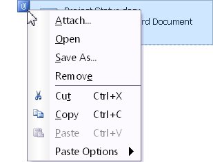 File attachment menu