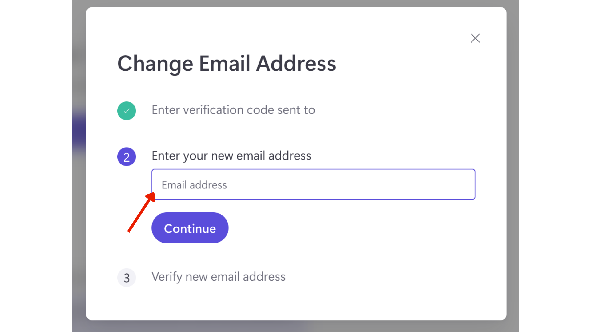 Image of user adding new email address