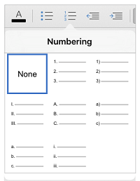 Numbering styles