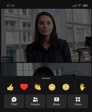 Live reactions mobile menu