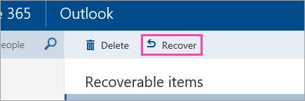 A screenshot of the Recover button