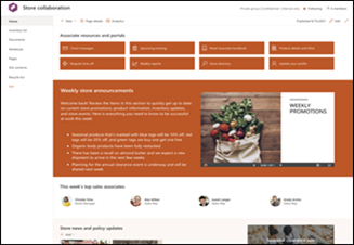 Thumbnail screenshot of Store collaboration site template