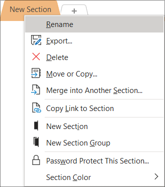 Screenshot of the context menu with the Rename option selected.