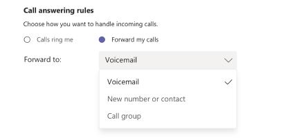 Call answering and forwarding rules
