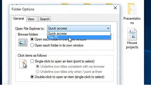 Disable quick access windows 10