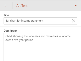 Alt Text command on the Chart tab