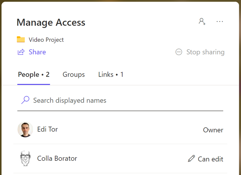 See and adjust access settings for your editing project