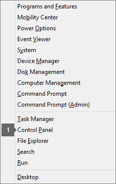 Options and commands list see after pressing Windows logo key + X