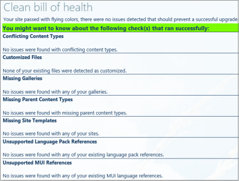 Site Collection Health Check Results