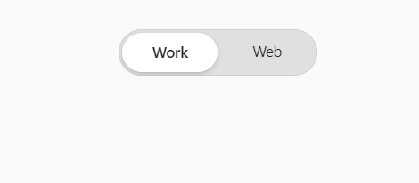 The Work/Web toggle at the top of a BizChat page, with Work selected.