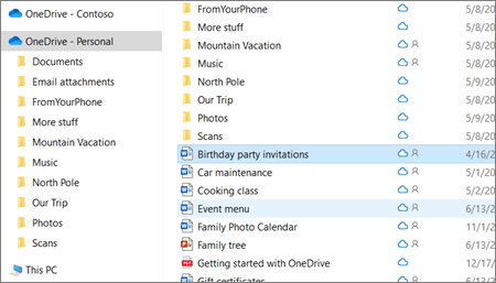 A screenshot showing the OneDrive Personal folder in File Explorer.
