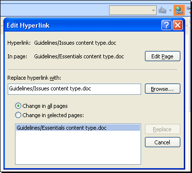 Edit Hyperlink dialog box