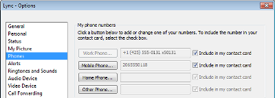 Edit Phone Numbers
