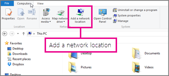 Choose Add a network location