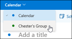 A screenshot of the calendar selection drop-down menu