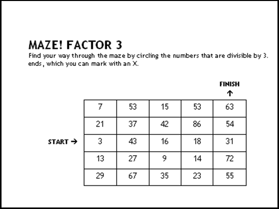 illustration of a math maze template.