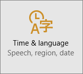 Time & Language setting in Windows 10