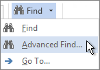 Advanced Find option on the Find menu