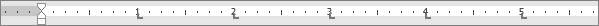 The ruler in a Word document is shown with tabs.