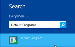 Screen shot of default programs