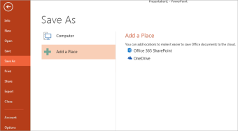 Add OneDrive as a place