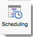 The Scheduling icon is shown on the Organizer Meeting tab.