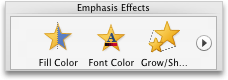 Animations tab, Emphasis Effects group