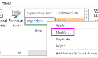 The Hyperlink Style in the fonts gallery