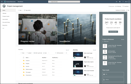 Use the SharePoint Project management site template - Microsoft Support