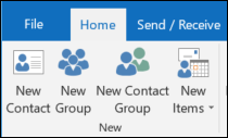 Select New Contact to create a new contact.