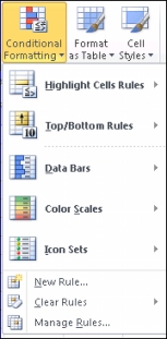 Conditional formatting styles