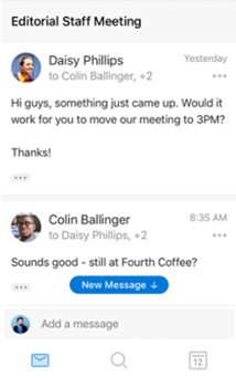 New conversation experience in Outlook for iOS