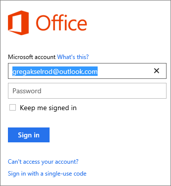 sign in to microsoft office account