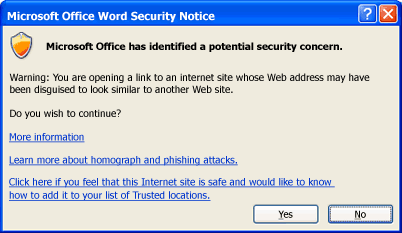 Microsoft Office Security Notice